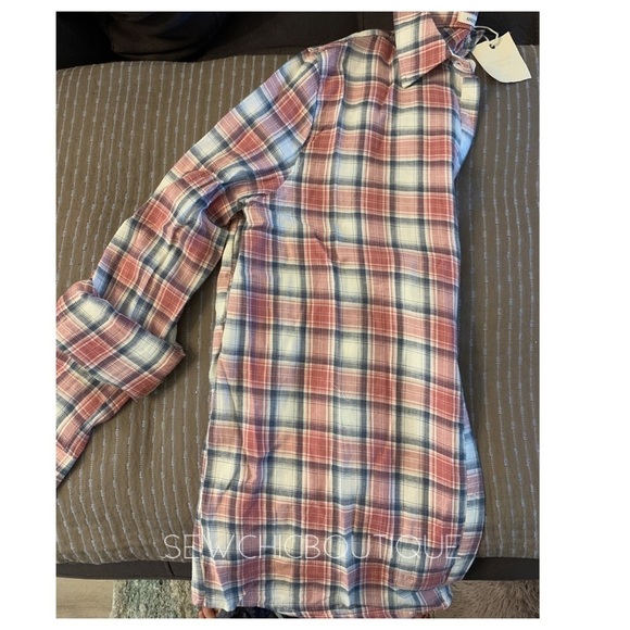 Vintage Plaid Button Down Shirt Mauve - Picture 5 of 6